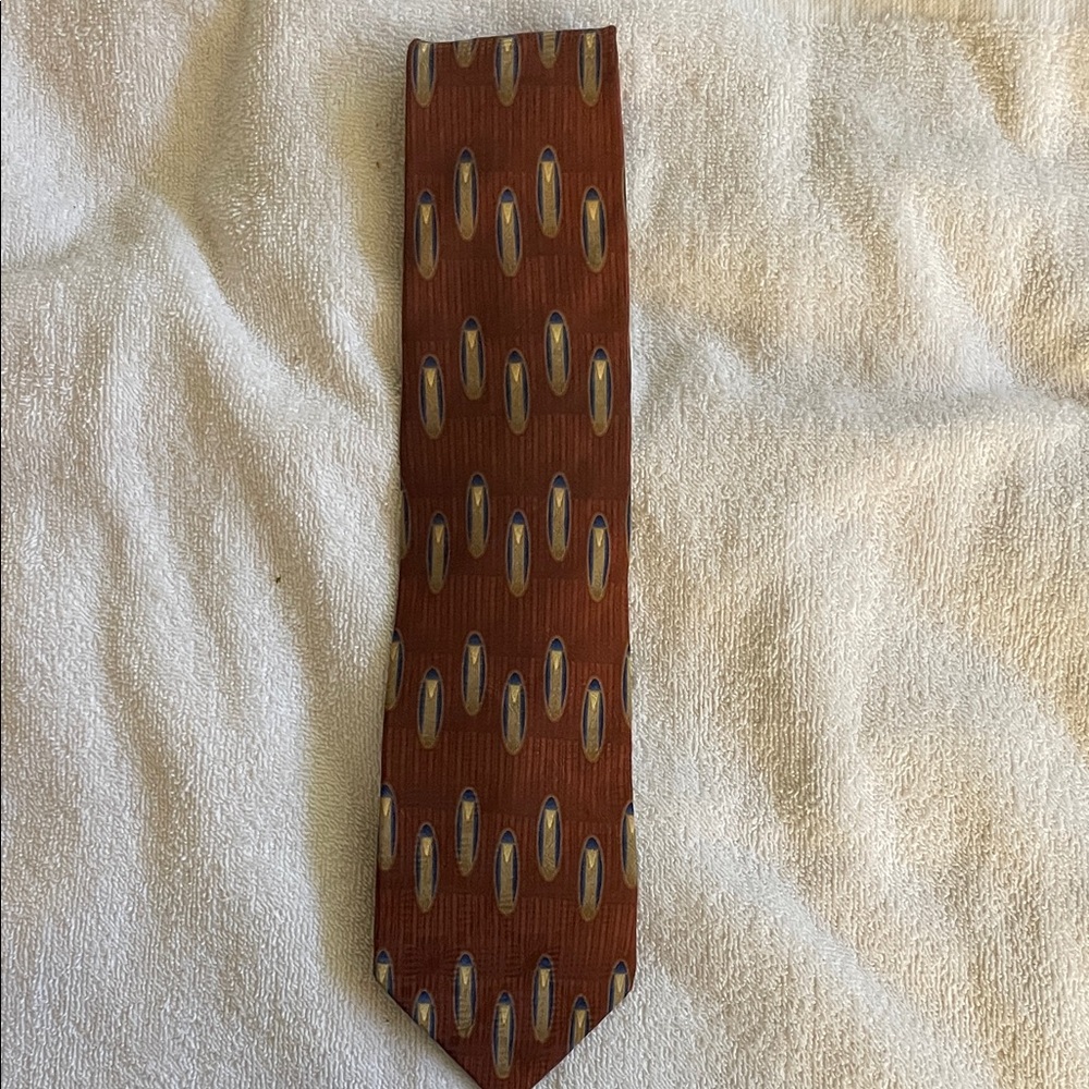 Bill Blass Brown and Blue Patterned Tie